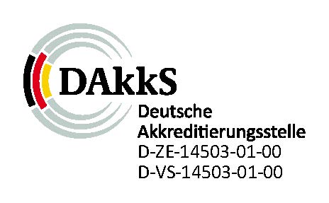 DAkkS-Symbol mit Akkreditierungsnummer von Control Union